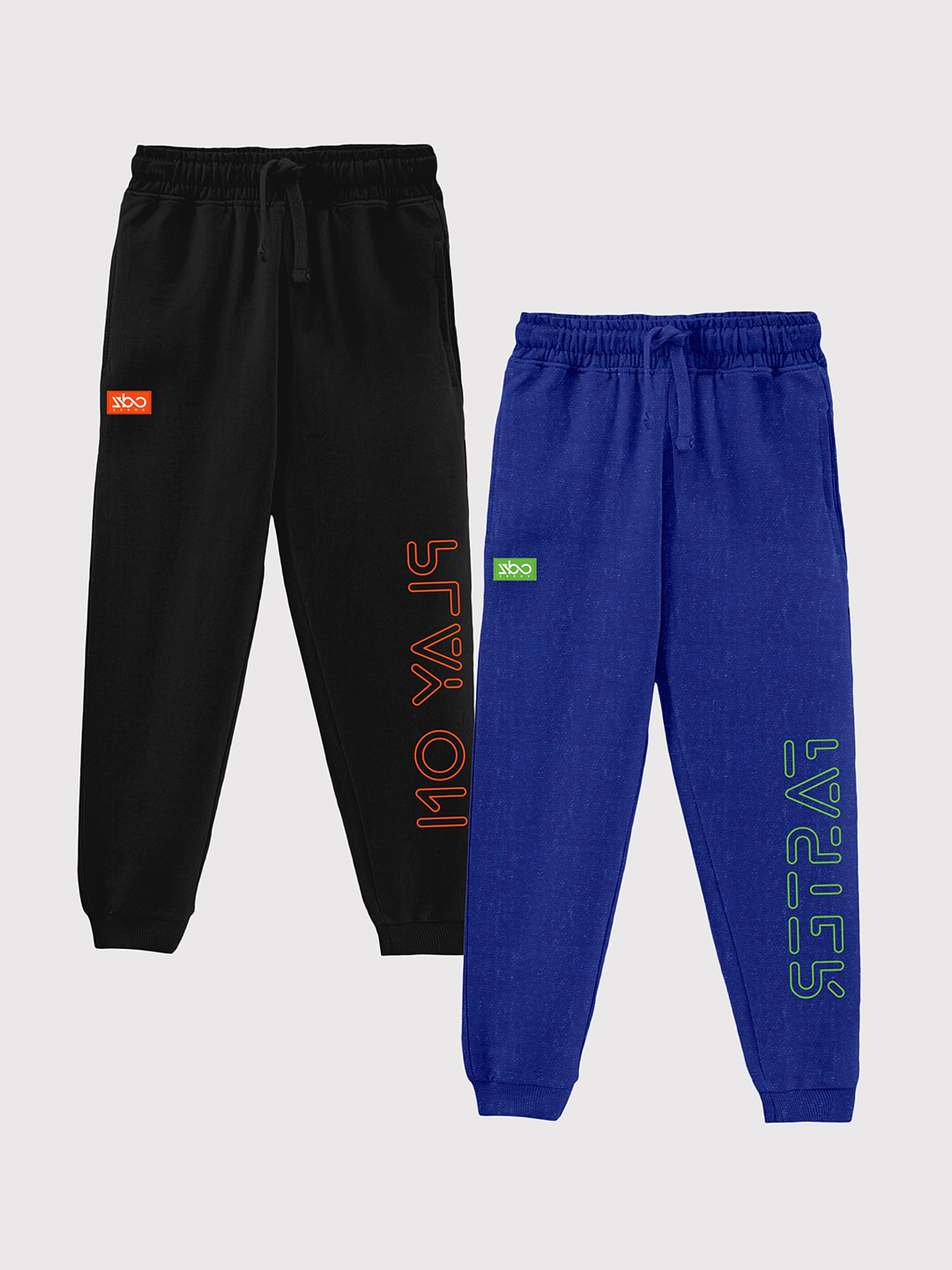 CODEZ Boys Pack Of 2 Printed Cotton Joggers