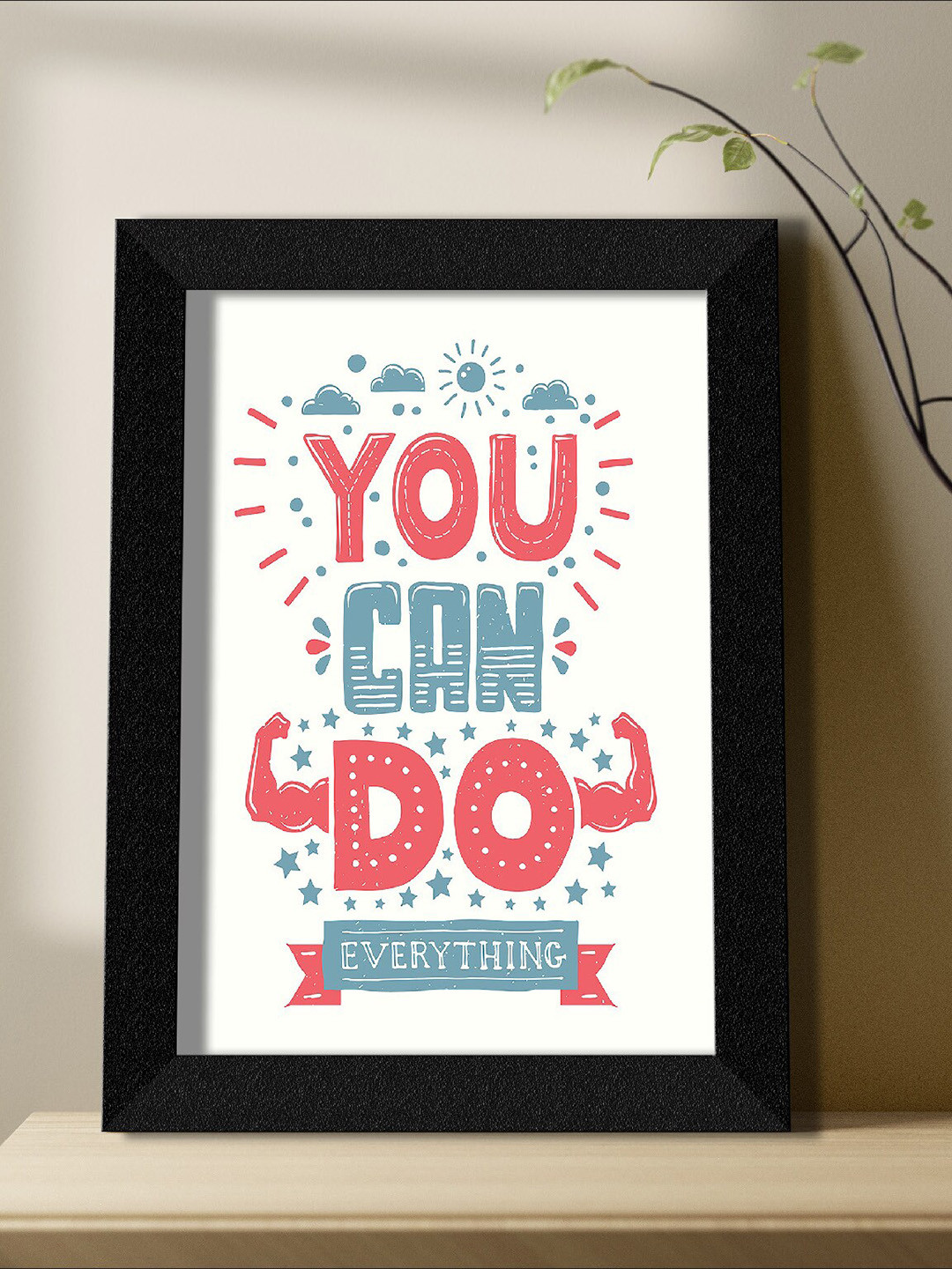 SAF White & Pink Framed Motivational Art Wall Painting