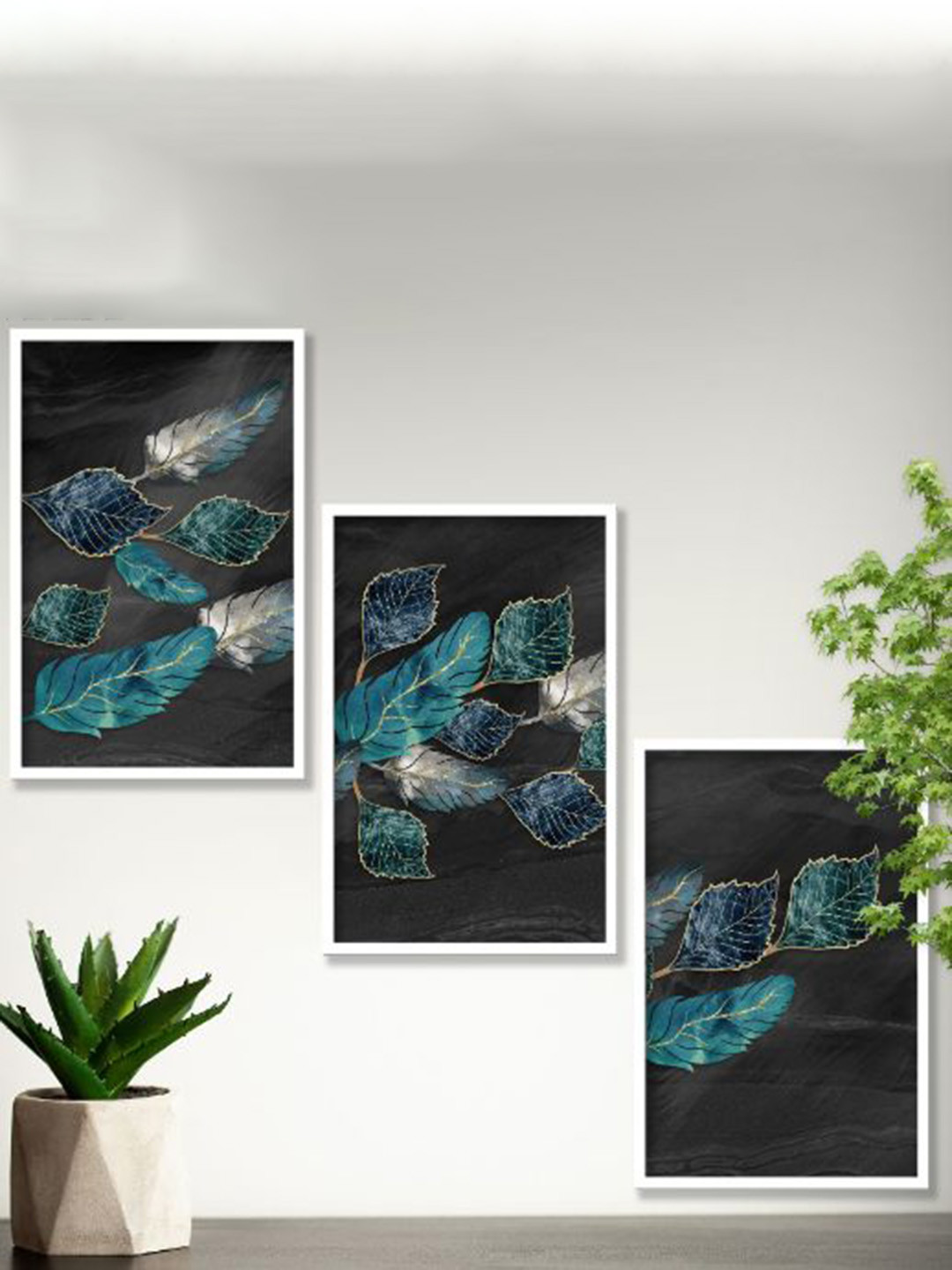SAF Canvas 3 Piece Wall Rectangle Paintings Wall Art -13.5 x 10.5 In