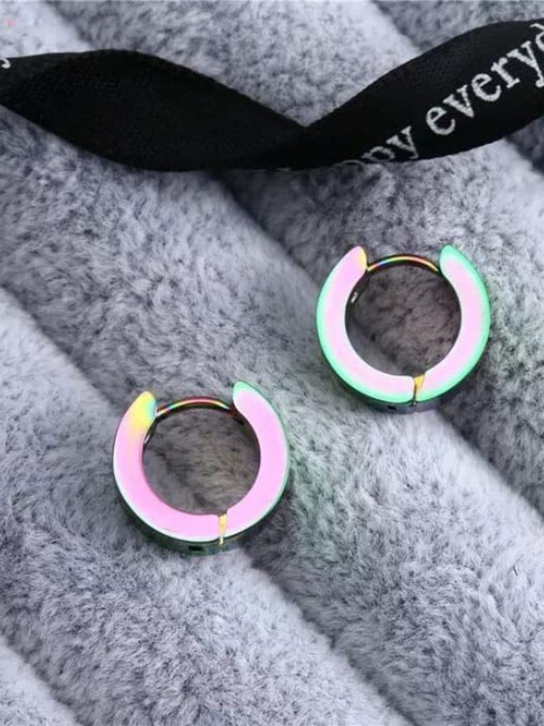 VIEN Men Circular Hoop Earrings