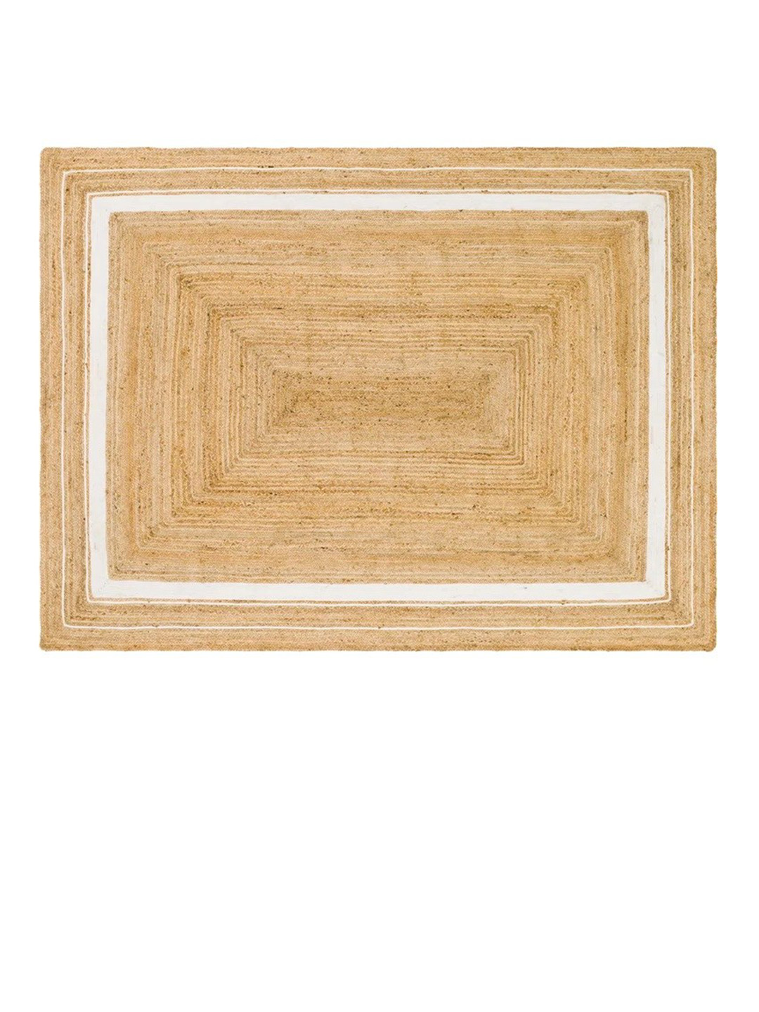 Art Avenue Lenard Brown & White Braided Jute Rectangular Carpet