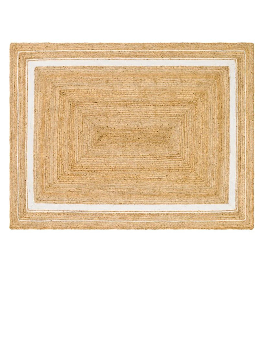 Art Avenue Lenard Brown & White Braided Jute Rectangular Rug