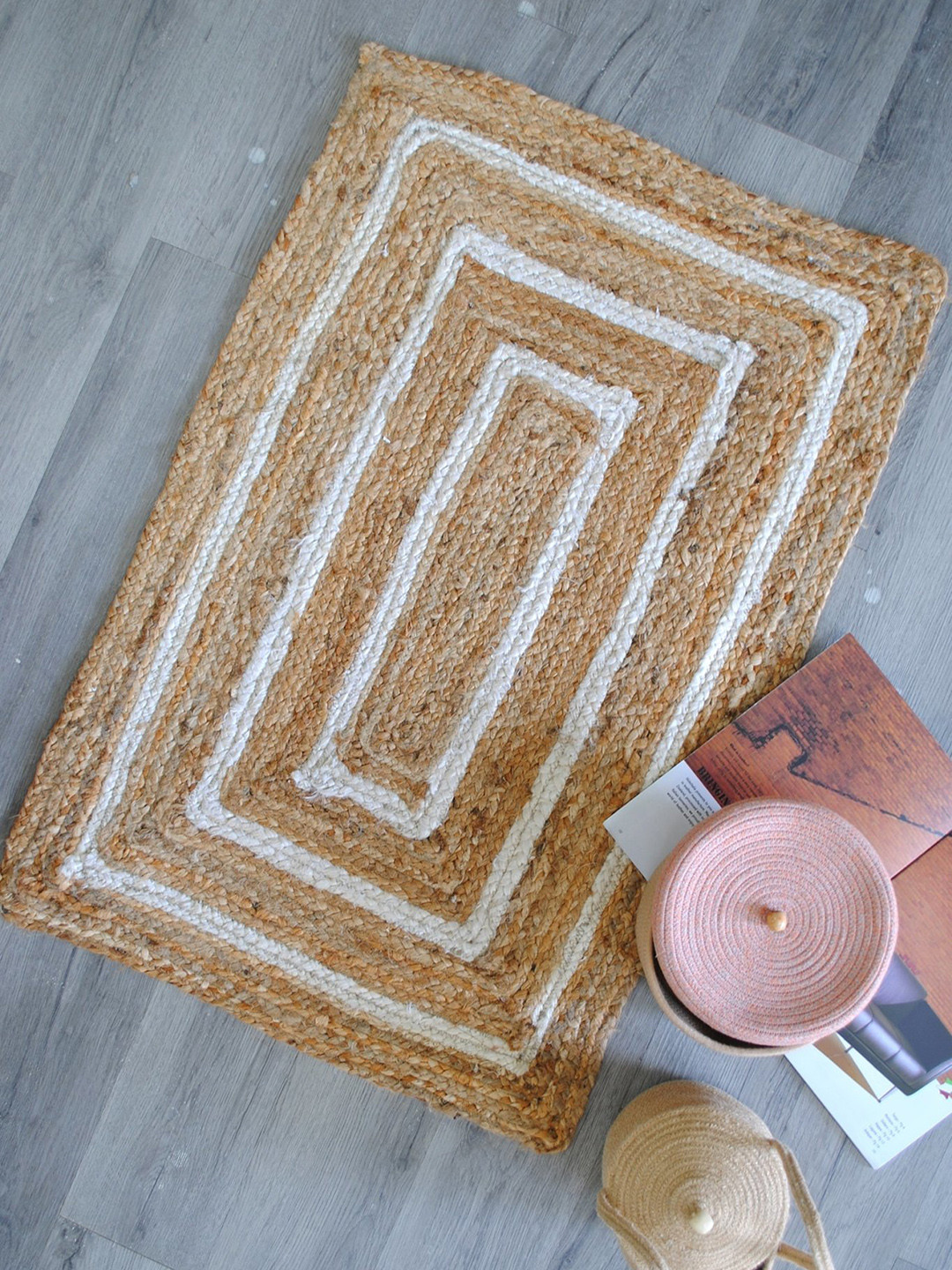 Art Avenue Breton Brown & White Braided Jute Rectangular Rug