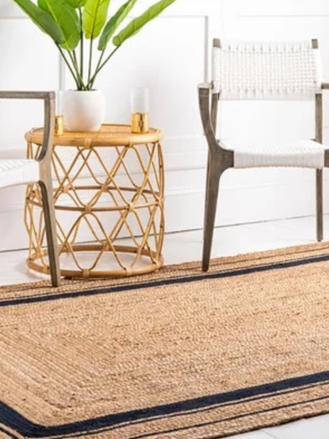 Art Avenue Gemont Brown & Black  Braided Jute Rectangular Rug