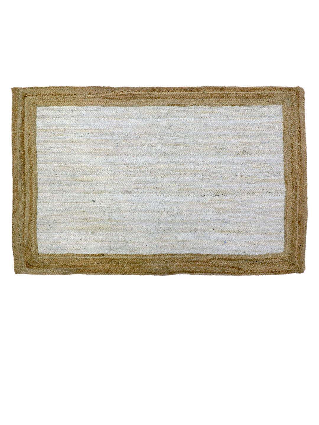 Art Avenue Empty Brown & White Braided Jute Rectangular Rug