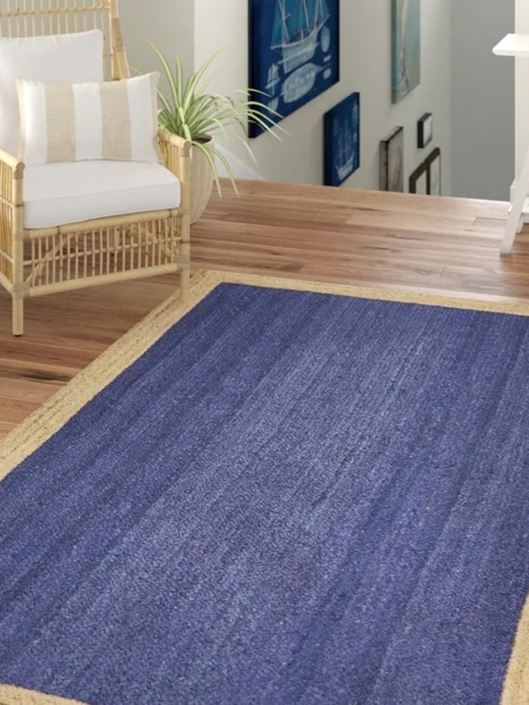 Art Avenue Otelia Blue & Brown Braided Jute Rectangular Rug