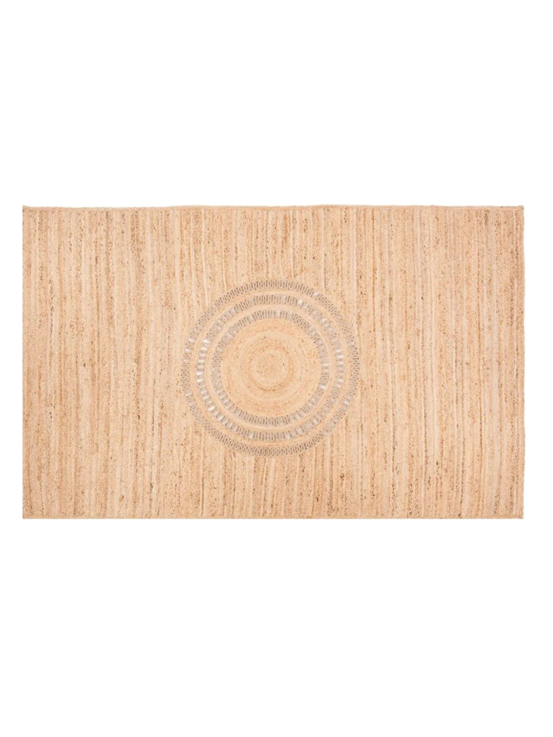 Art Avenue Brown Self-Design Jute Rectangle Rug