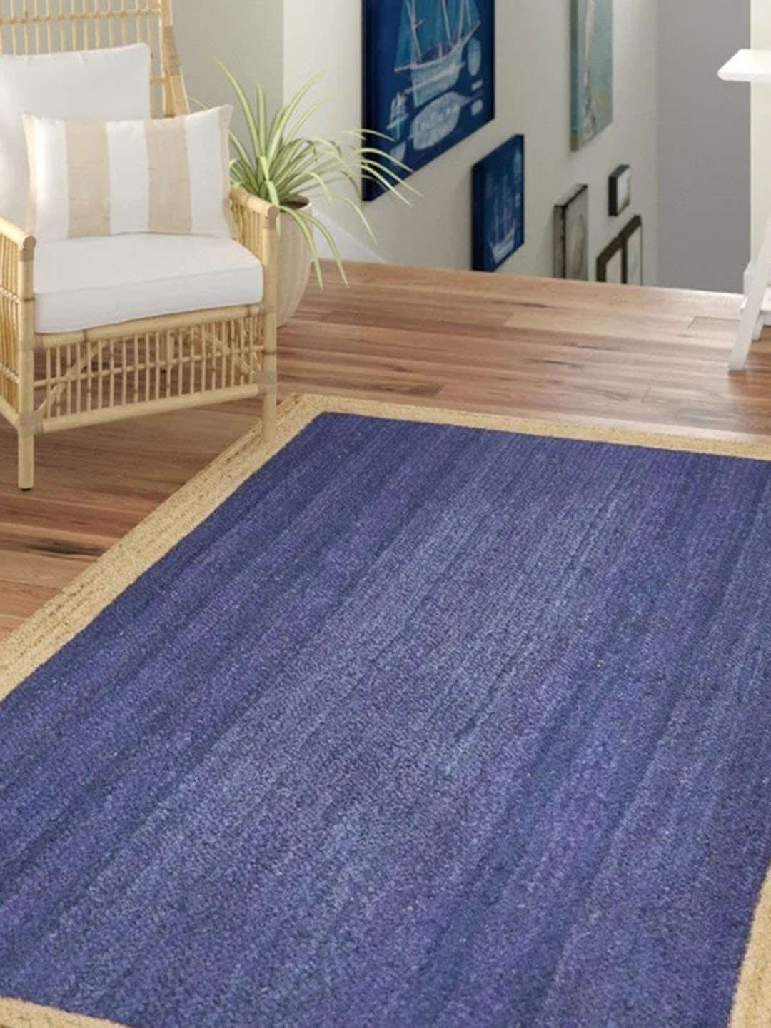 Art Avenue Otelia Blue & Brown Braided Jute Rectangular Rug