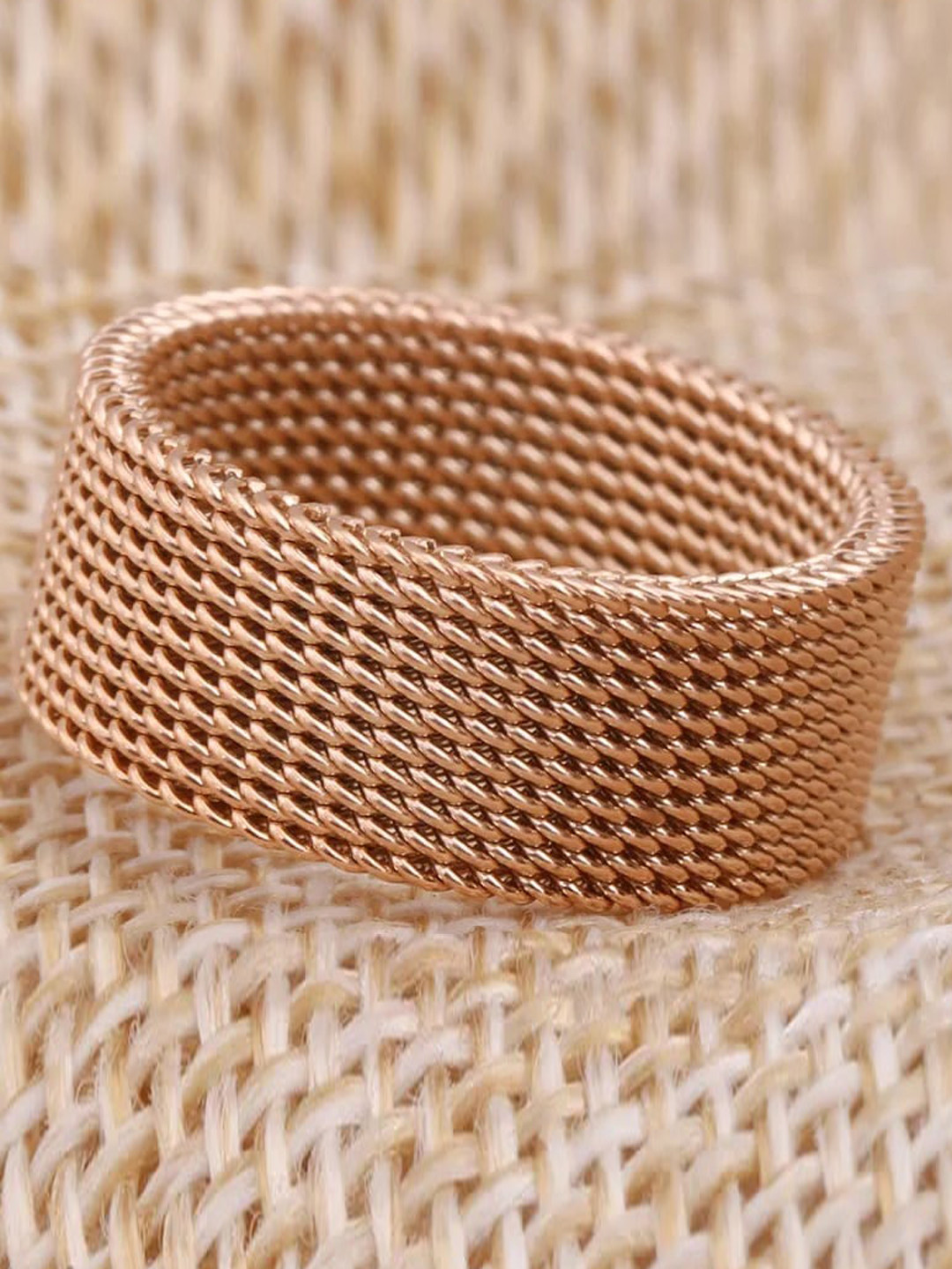 MEENAZ Men IP Gold-Plated Mirror Polihed 316L Stainless Steel Finger Ring