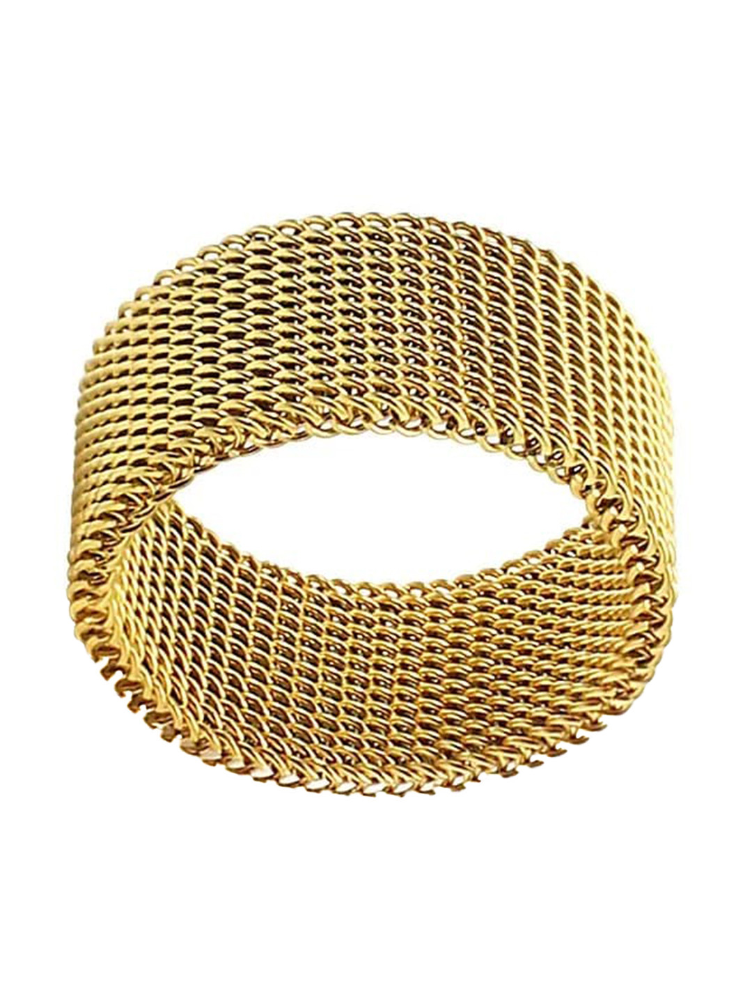 MEENAZ Men Gold-Plated Mirror Polished 316L Stainless Steel Finger Ring