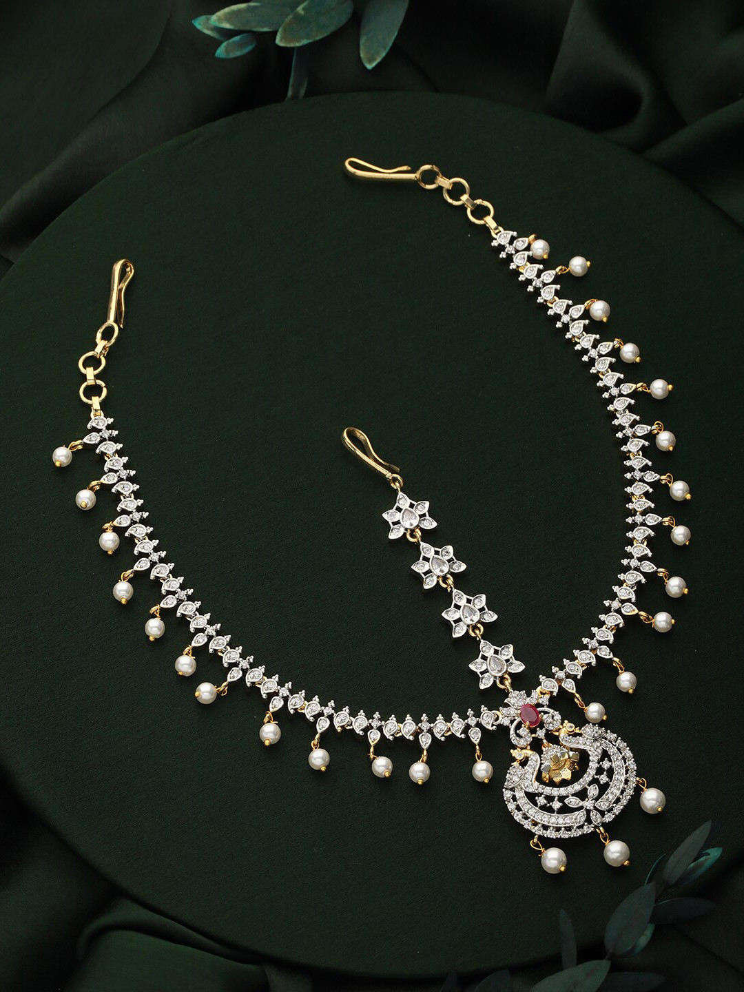 Jazz and Sizzle Gold-Plated AD-Studded Mathapatti