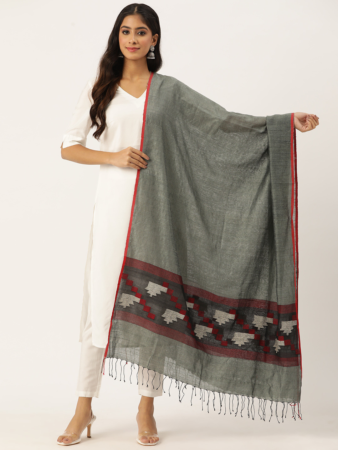ArtEastri Handloom Jamdani Matka  Silk  Dupatta