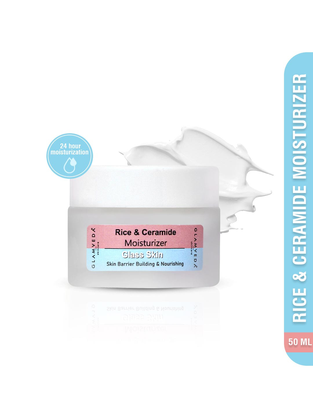 GLAMVEDA Glass Skin Rice & Ceramide Moisturizer for Dry & Combination Skin - 50 ml