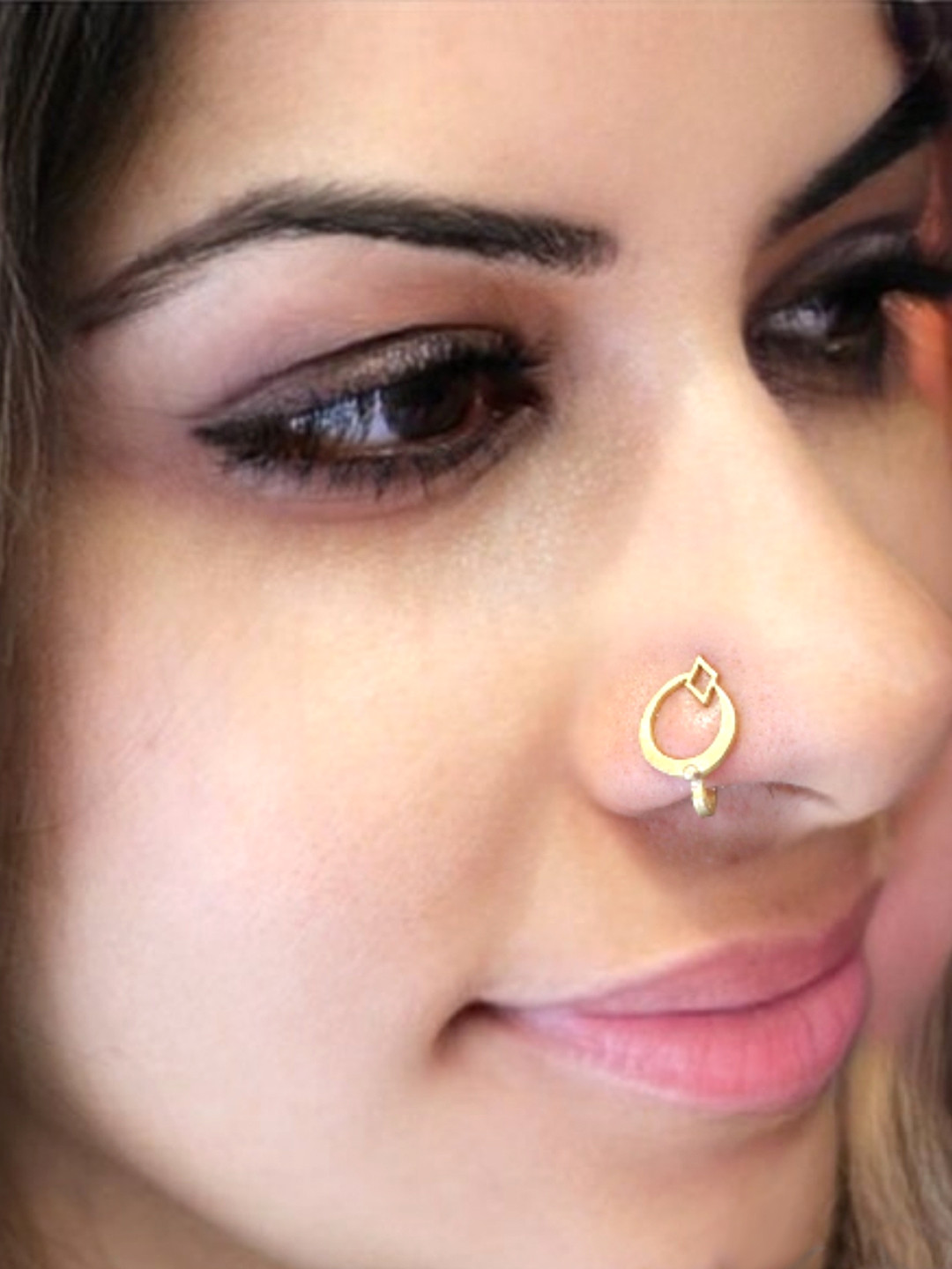 Goldnera Star Moon Design Nose Pin