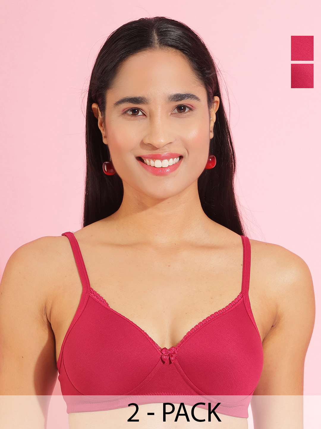 Dollar Missy Pack of 2 Cotton Wire-Free Full Coverage Padded Bras DTS-2052-R3-CER-PO2