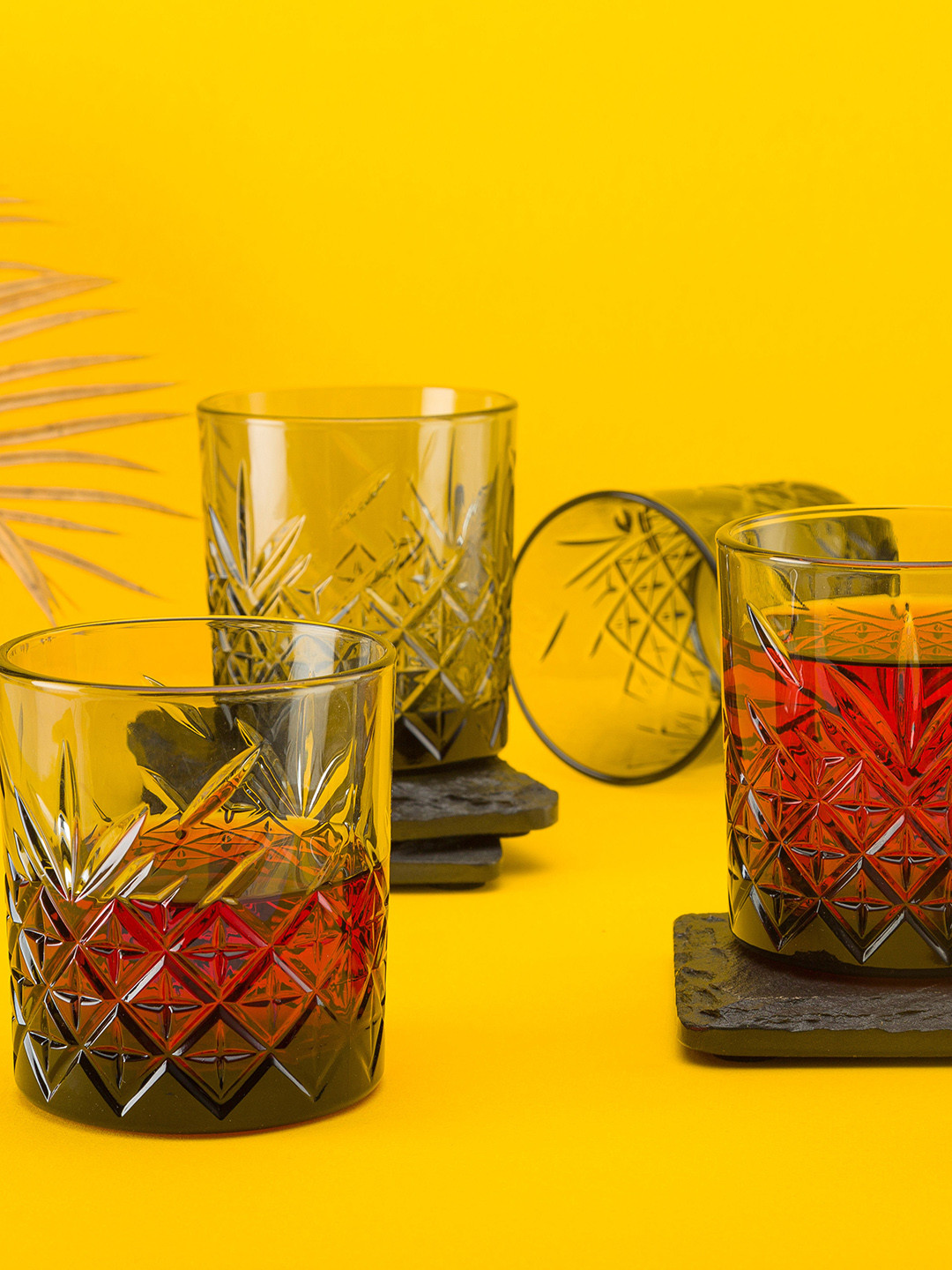 Pasabahce Timeless Grey 4 Pieces Textured Whisky Glasses 345 Ml Each