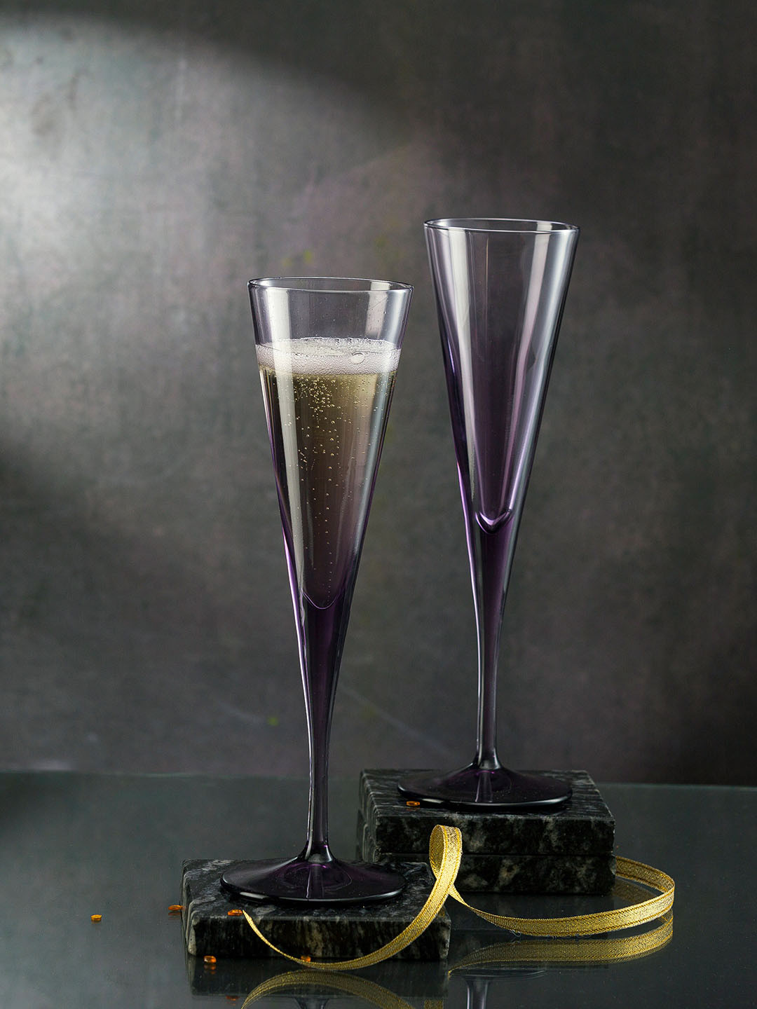 Pasabahce Purple 2 Pieces Champagne Glasses 150 ml Each