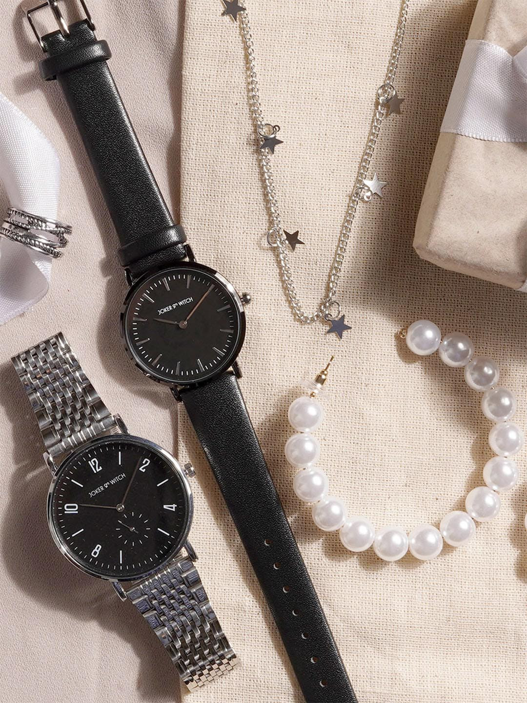 JOKER & WITCH Black Jessica Watch & Jewelry Gift Set JWGS70