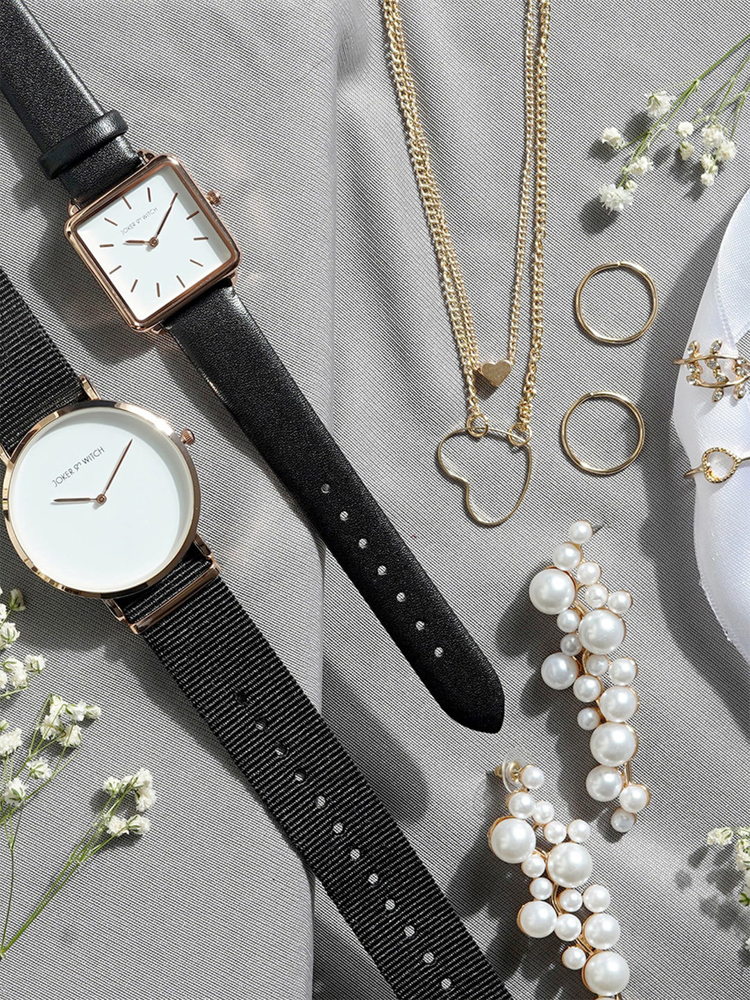 JOKER & WITCH Mauve Watch & Jewelry Gift Set