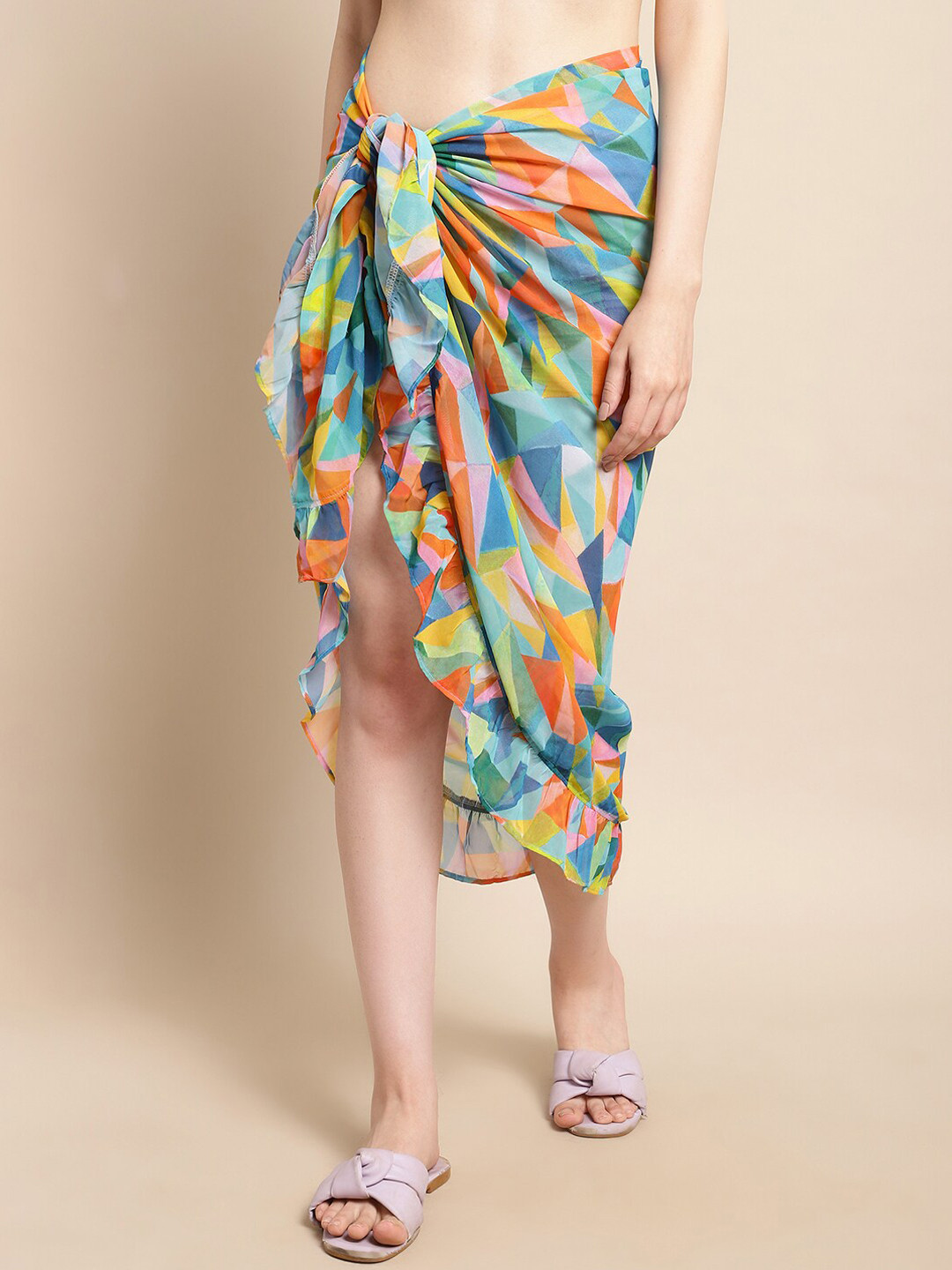 Claura Geometric Printed Swimwear Cover Up Sarong
