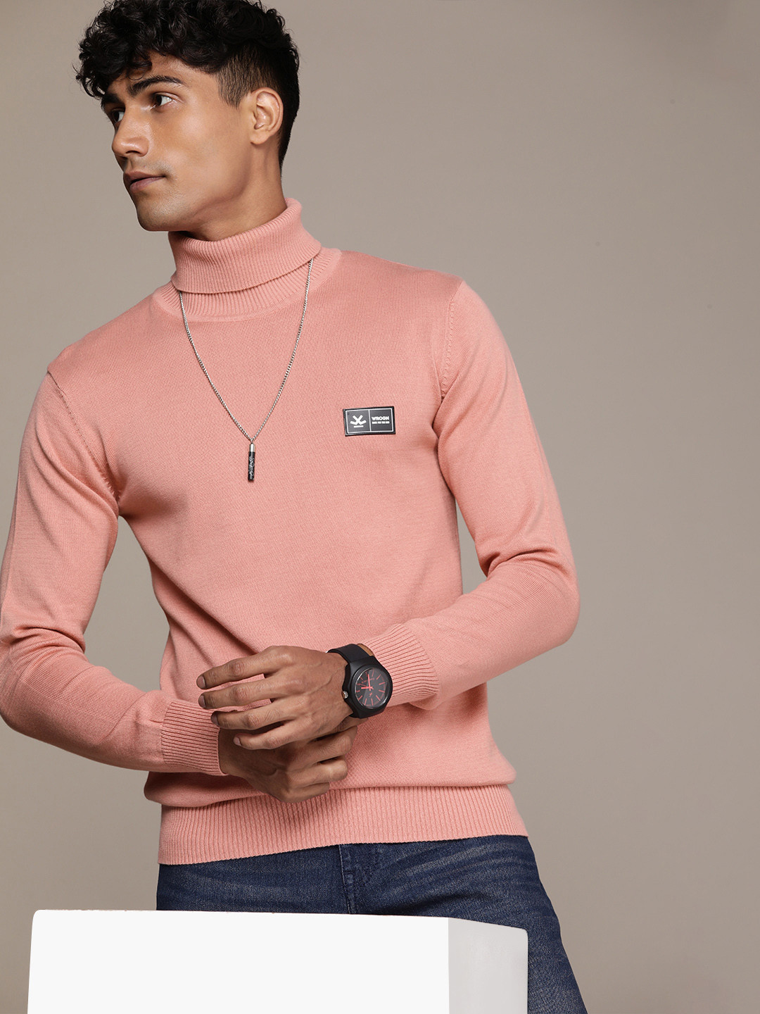 WROGN  Cotton Turtle Neck Pullover