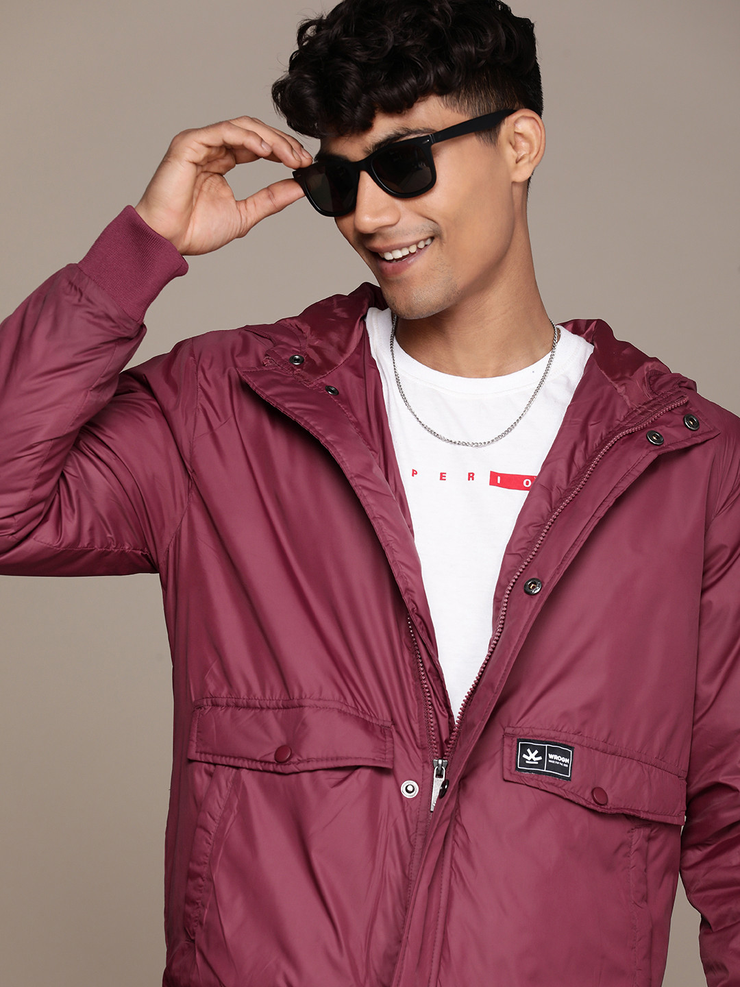 WROGN Solid Hooded Bomber Jacket