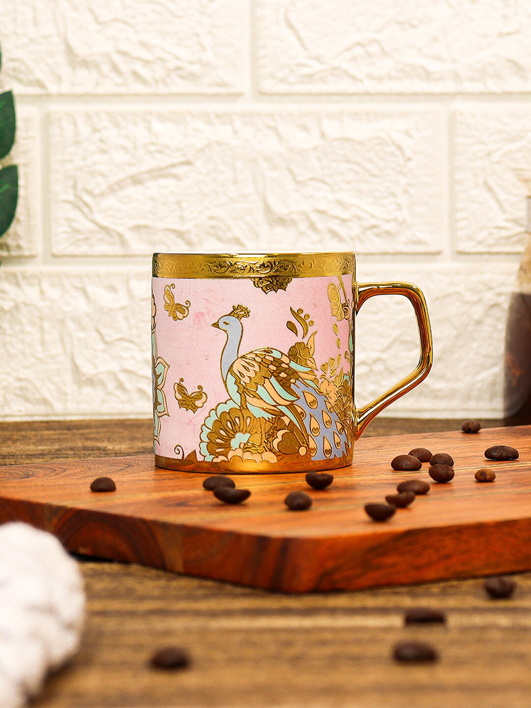 Femora Gold Ethnic Motifs Ceramic Handmade 6 Piece Cups-180ml