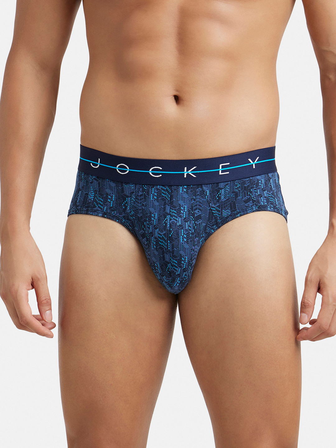 Jockey Super Combed Cotton Stretch Printed Brief with Ultrasoft Waistband-NY01