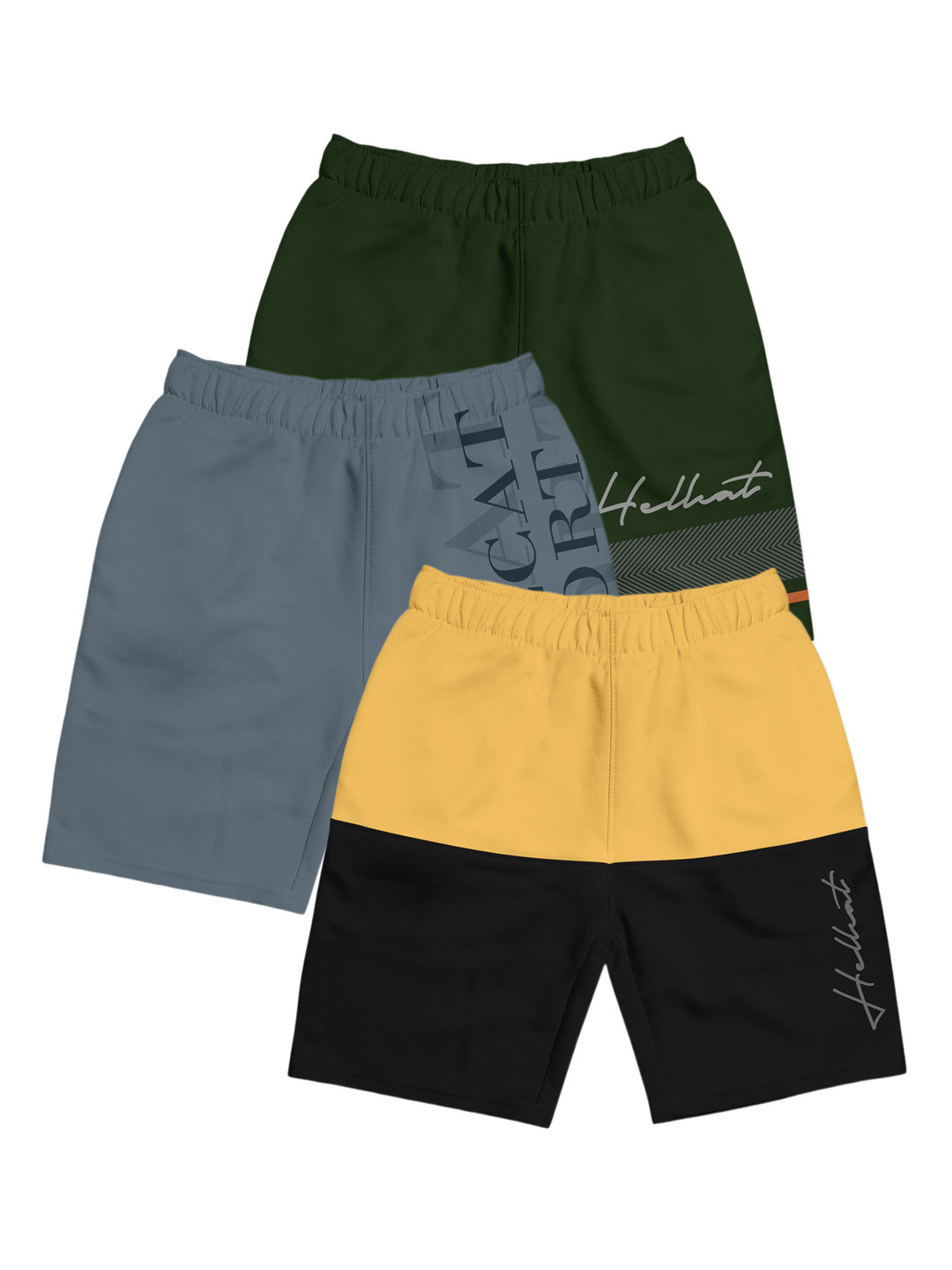 HELLCAT Girls Pack Of 3 Mid Rise Shorts