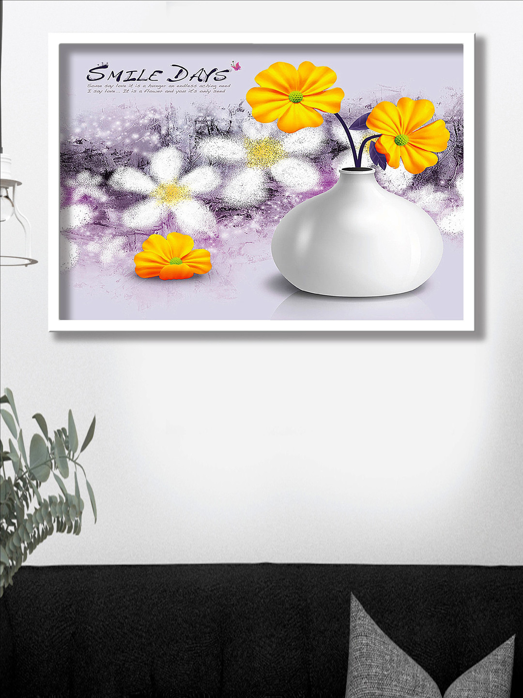 SAF Violet & White Modern Art Wall Paintings