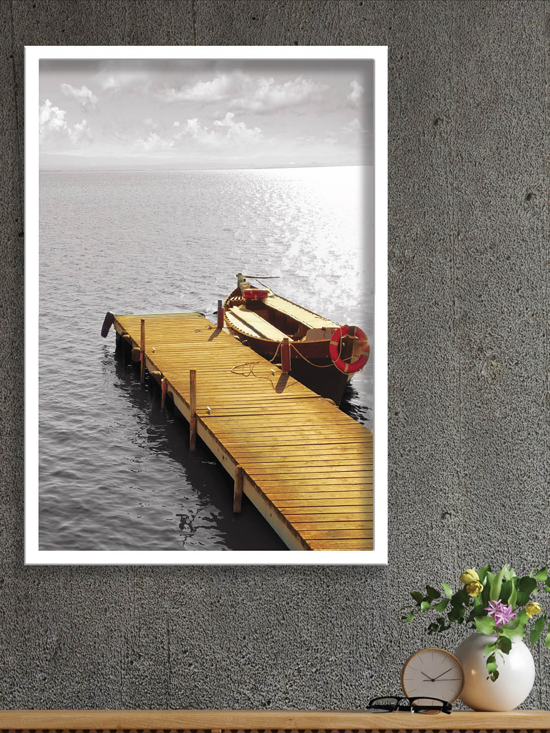 SAF Wood Wall Rectangle Paintings Wall Art - 19 x 13 In