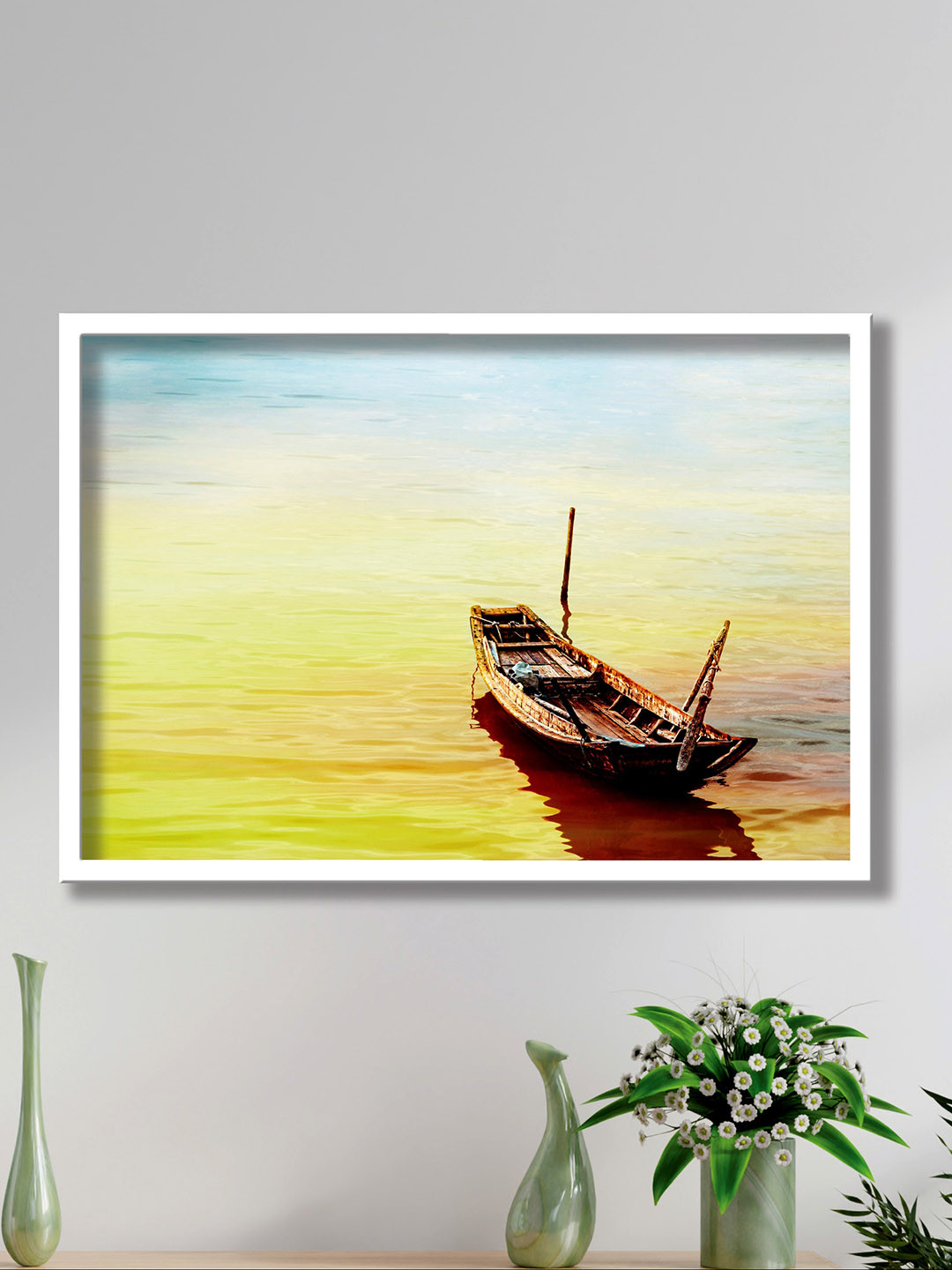 SAF Wood Wall Rectangle Paintings Wall Art - 19 x 13 In