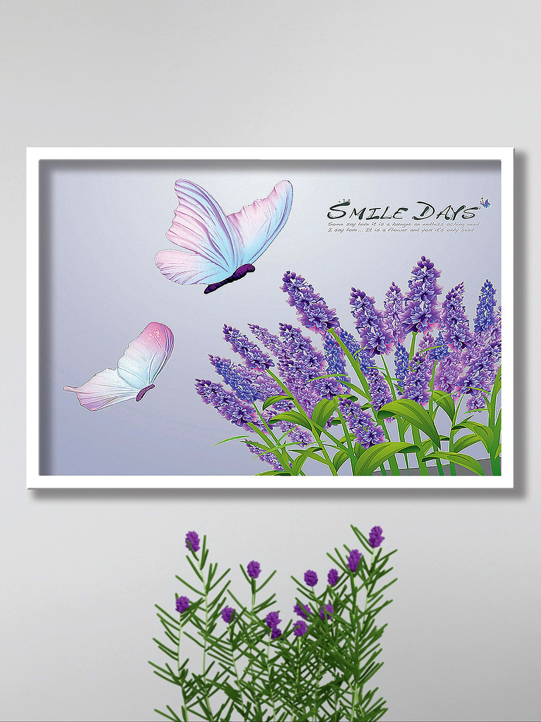 SAF Grey & Lavender Modern Art Painted Framed Wall Art