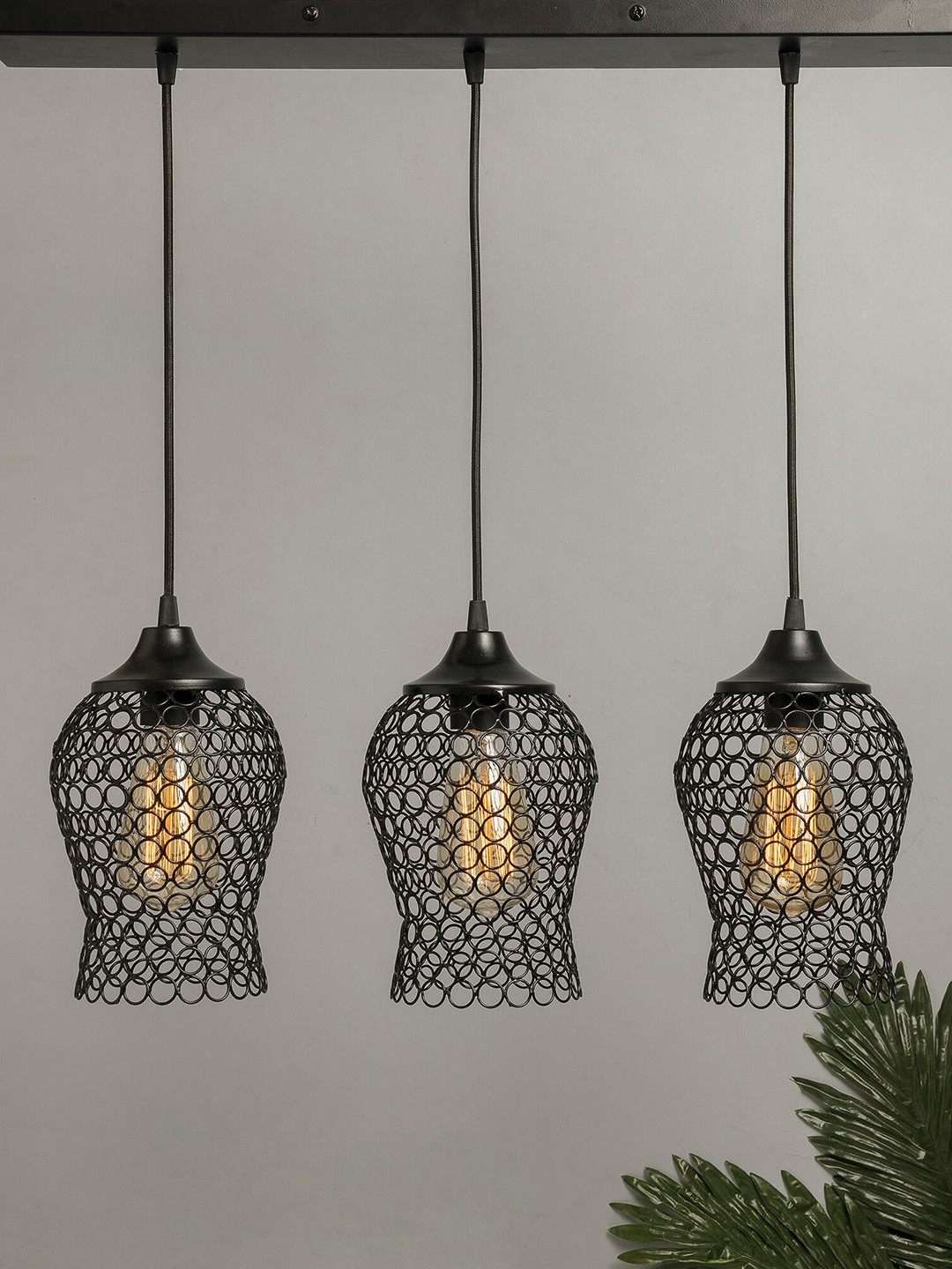 Homesake Black 3-lights Linear Cluster Pendant Ceiling Lamp