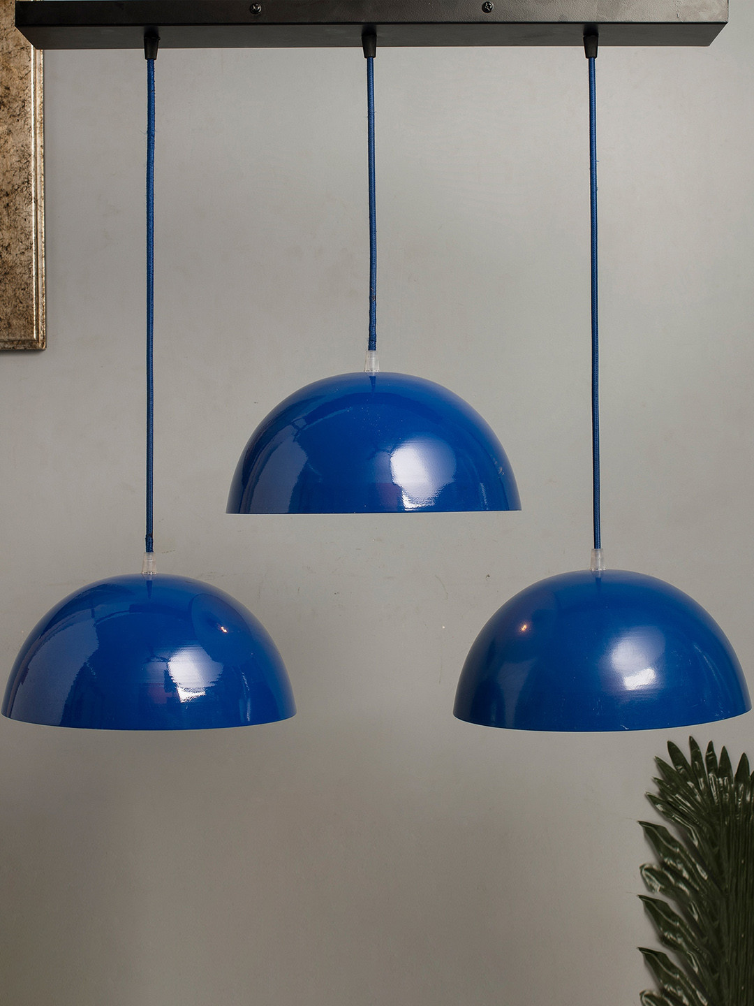 Homesake Blue 3-lights Linear Cluster Pendant Ceiling Lamp