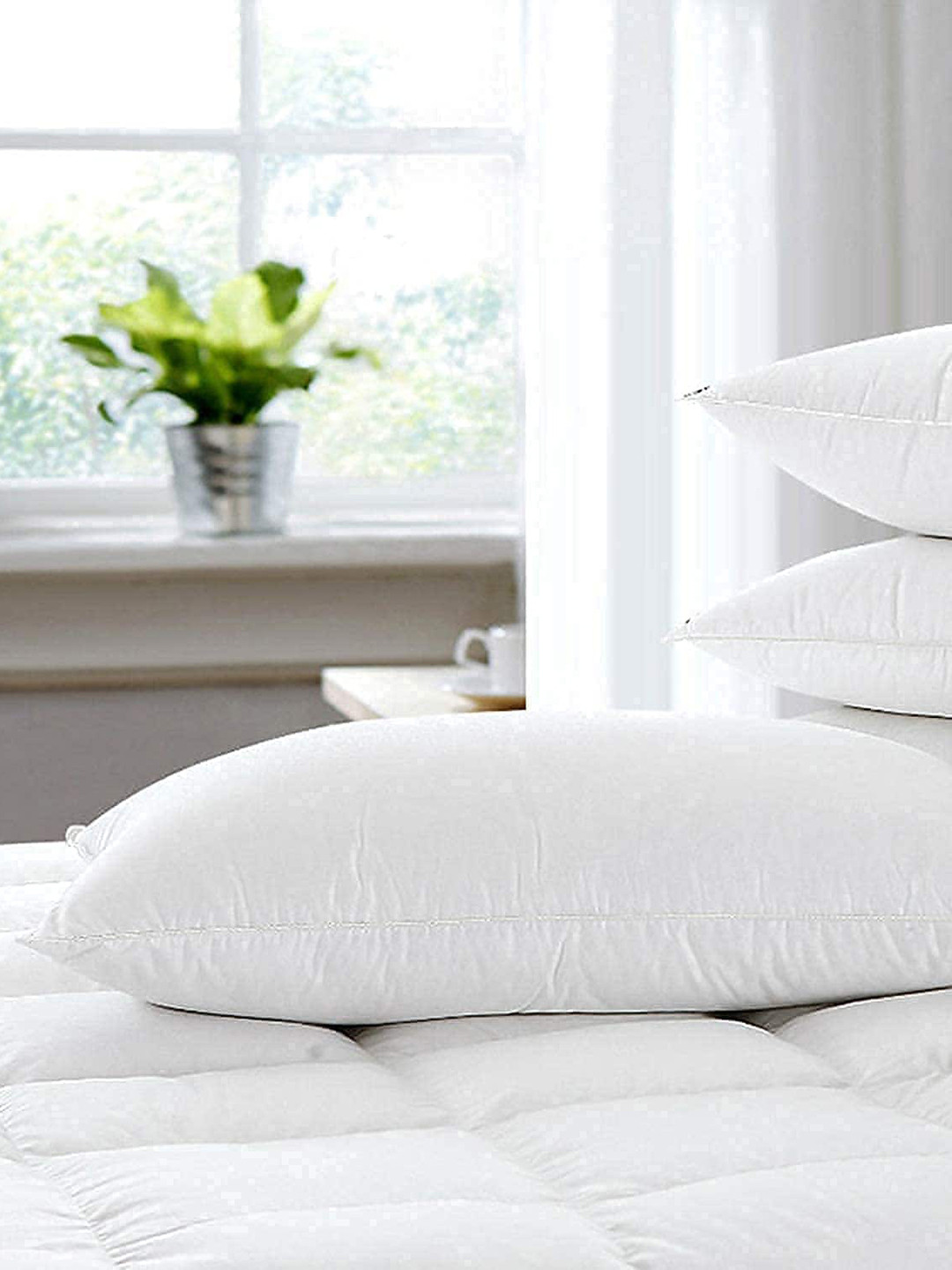 SWHF White Solid Cotton Adjustable Soft Fibre Sleep Pillow-43.18 x 66 cm