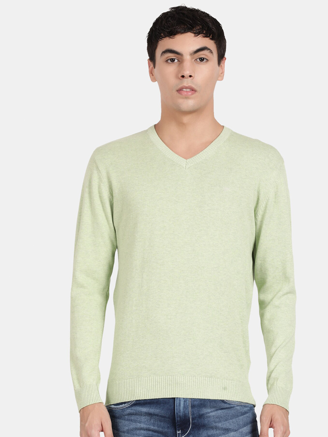 t-base Ribbed V-neck Long Sleeves Pullover