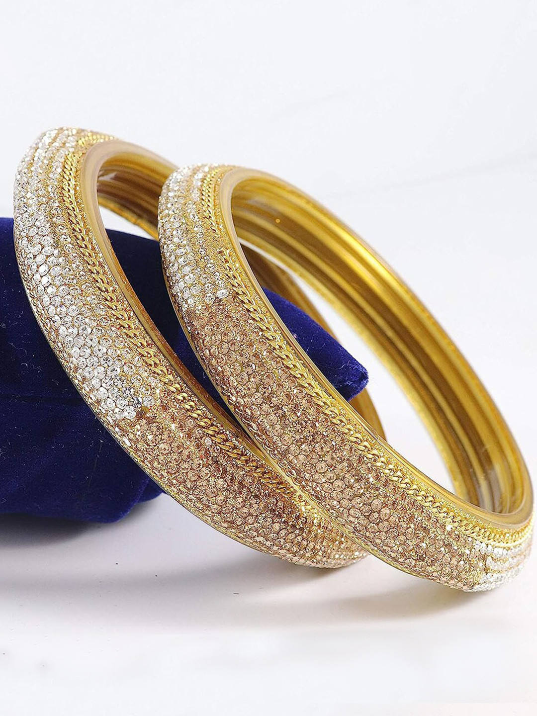 NMII Set Of 2 CZ-Studded Bangles