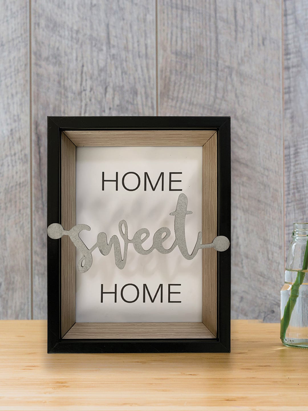 Art Street Black & Silver-Toned Home Sweet Home Mdf Framed Art Print Photo Frame