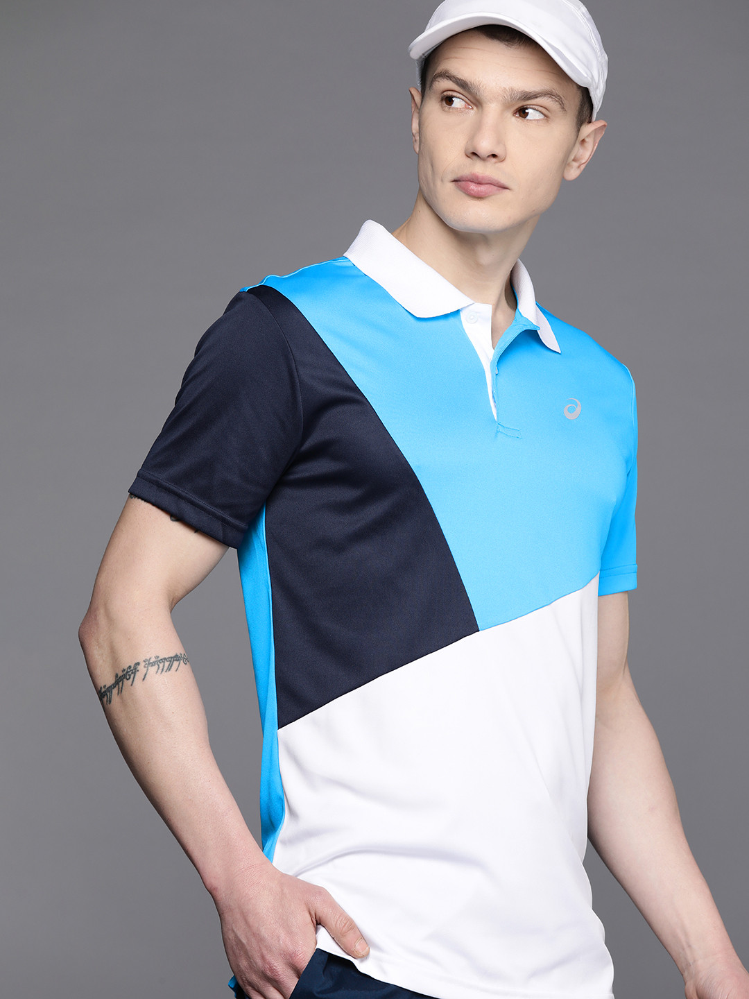 ASICS Colourblocked Polo Collar Running T-shirt
