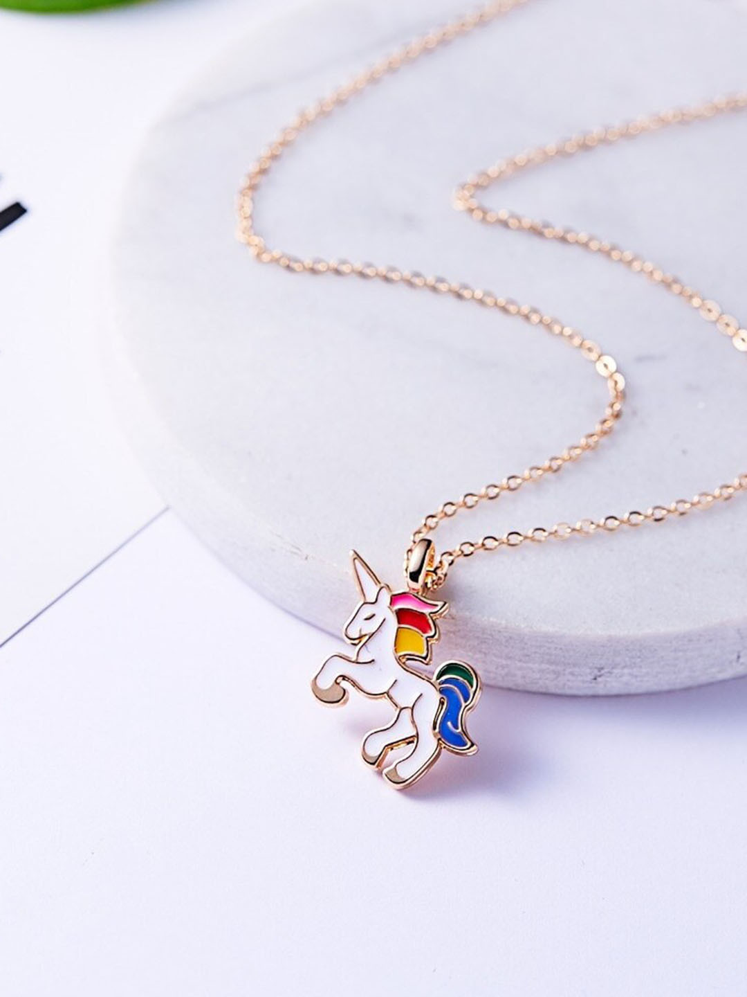 EL REGALO Enamelled Unicorn Necklace
