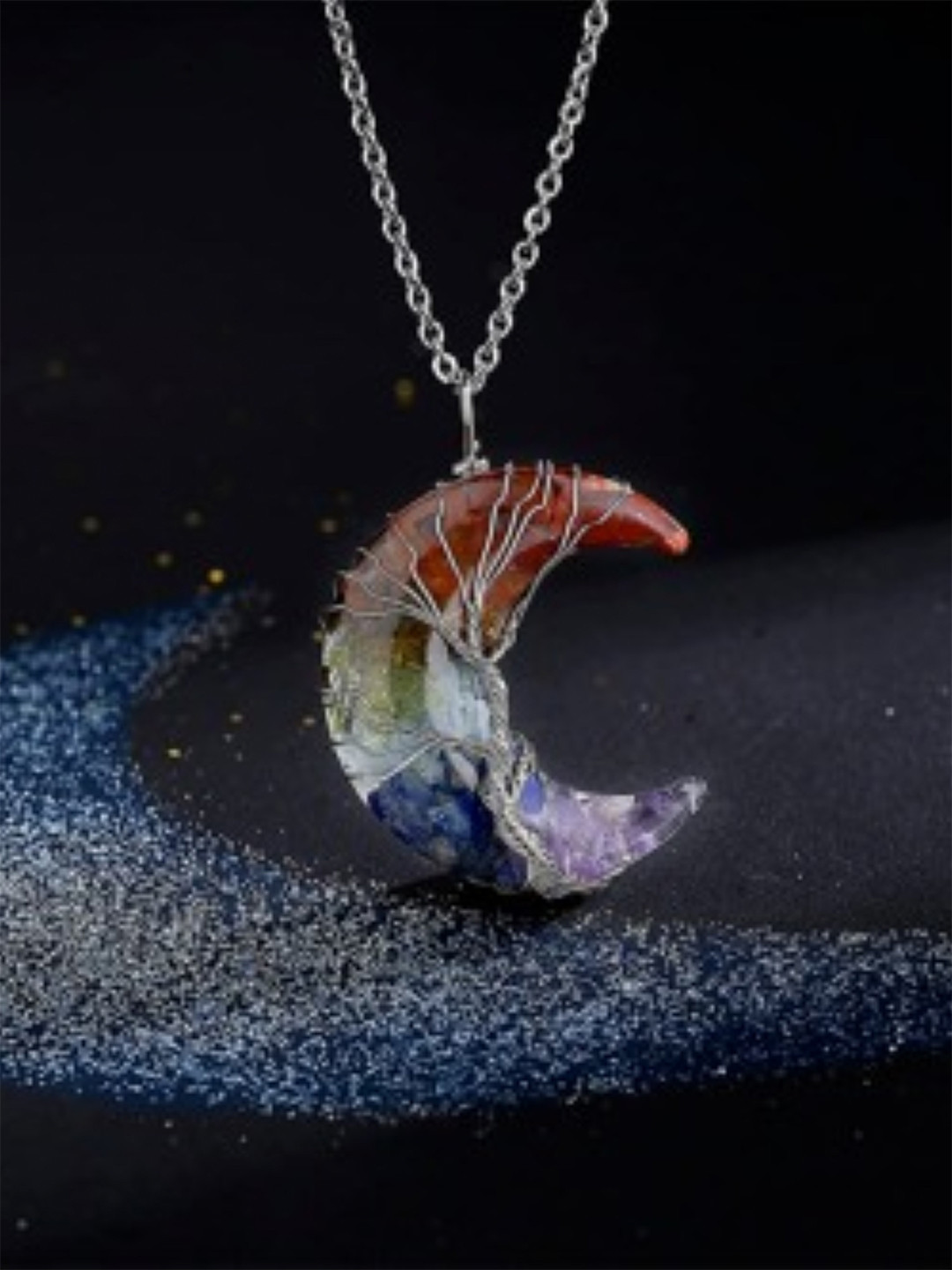 EL REGALO Moon Necklace with Lobster Closure