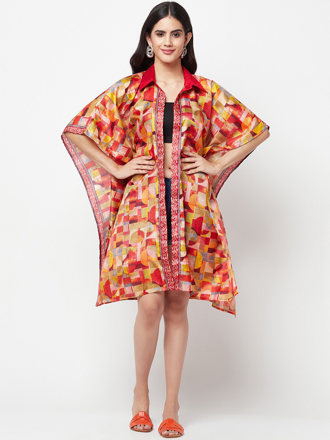 La Vastraa Printed Khadi Cover up Top