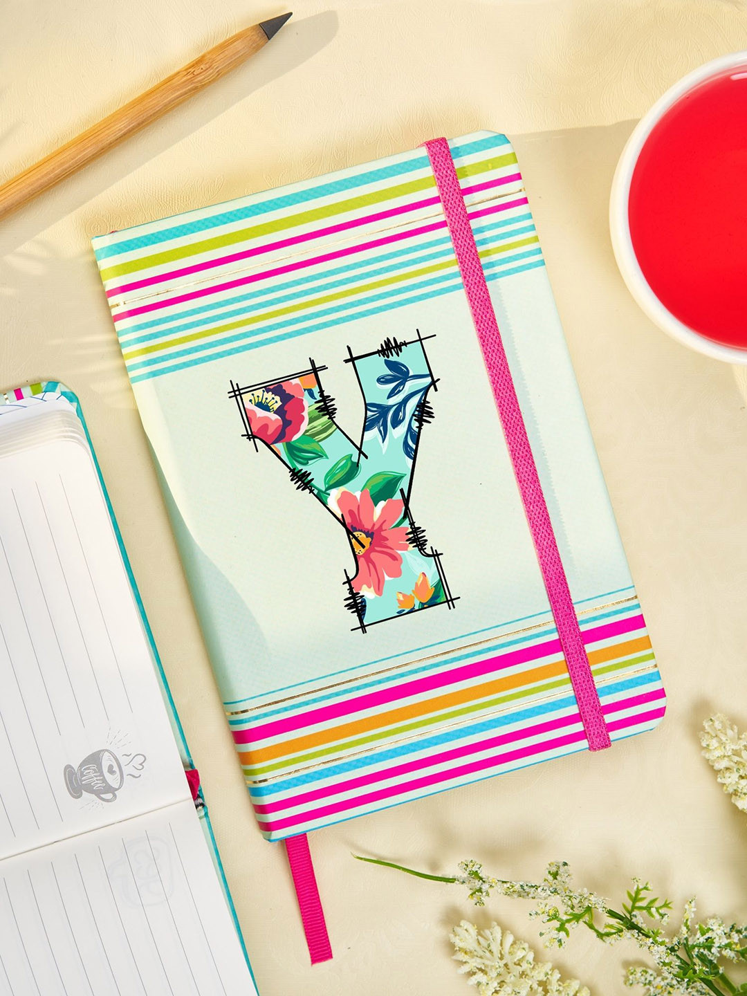 Doodle Initial Y Printed Hard Bound B6 Notebook Diary