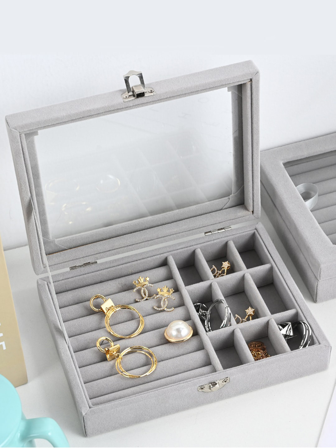 YouBella Grey Jewellery Organiser Box
