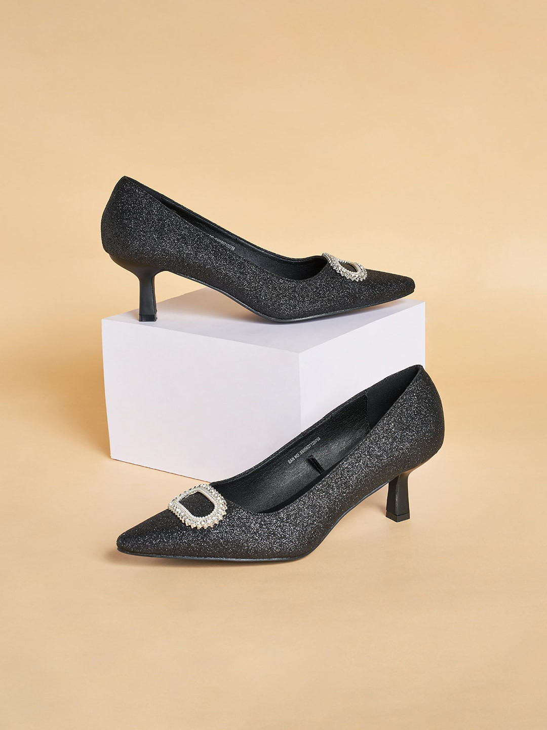 Forever Glam by Pantaloons Embellished Kitten Heel Pumps