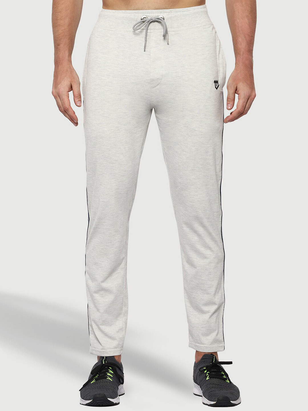 Mark Leute Men Mid-Rise Side Striped Cotton Track Pants