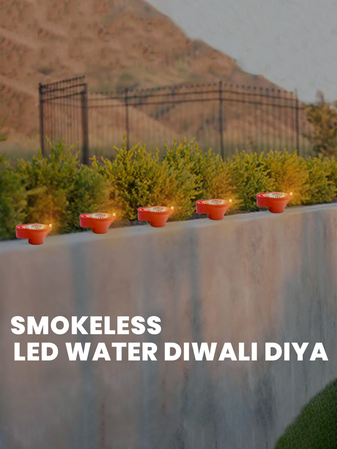 ZURU BUNCH Maroon 30-Pcs Diya Shaped Table Lamps