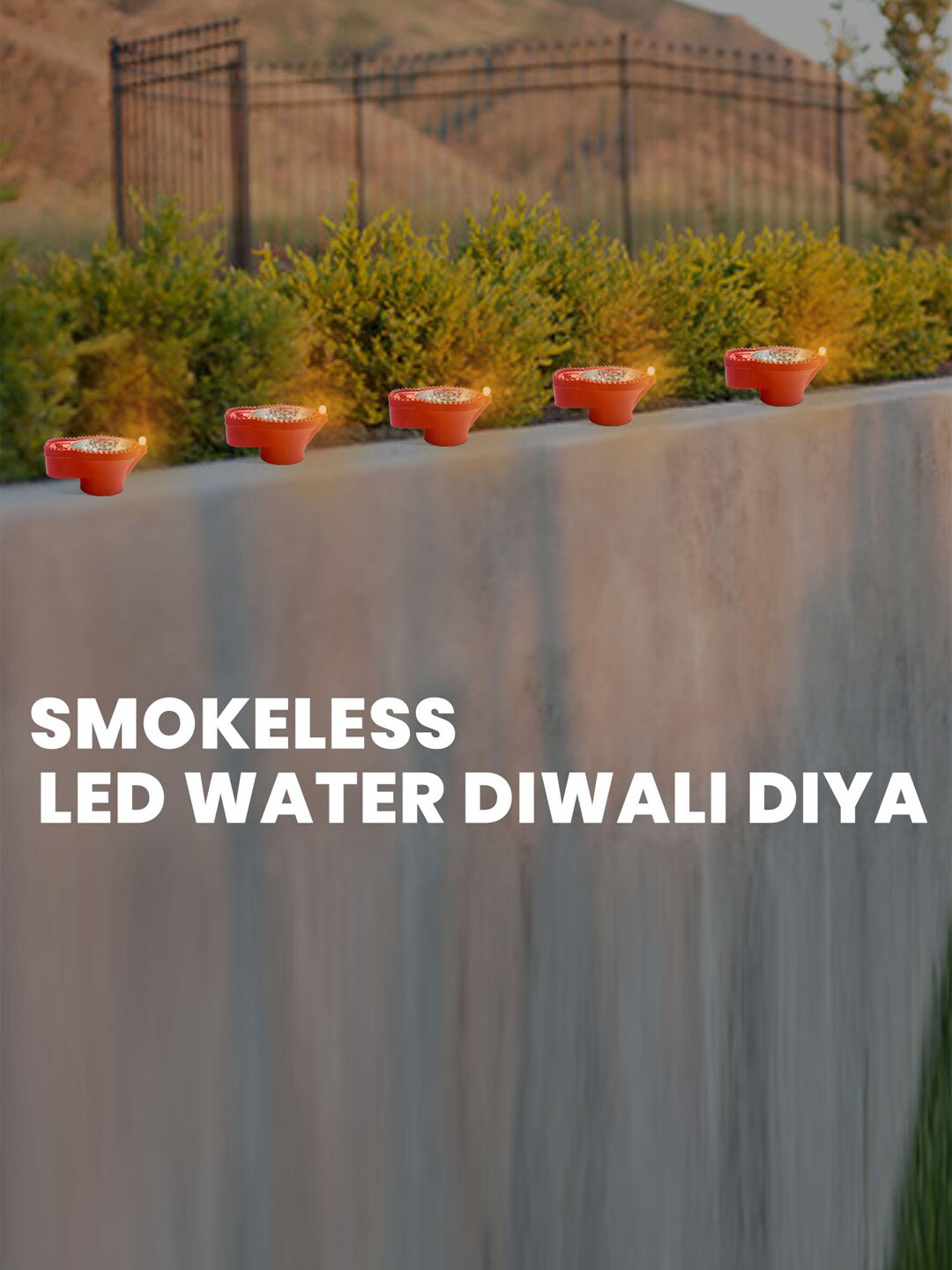 ZURU BUNCH Maroon 6-Pieces Textured Water LED Diyas