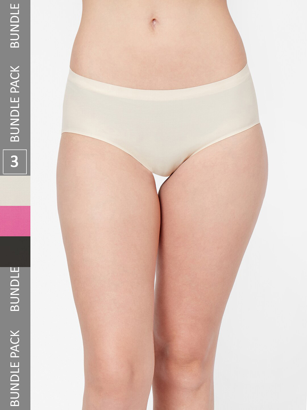 NOIRA Women Pack Of 3 Assorted Seamless Hipster Briefs 910_BSFu_NO